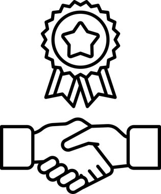 Arka planda bir yıldız ve kurdeleyle titreyen iki elin siyah beyaz görüntüsü. Başarılı bir iş anlaşması veya ortaklık kavramı