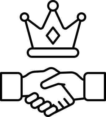 Tacı sıkan bir elin siyah beyaz görüntüsü. Güçlü ve önemli birinin başka biriyle el sıkışması kavramı, muhtemelen bir astı ya da bir meslektaşı. Taç otoriteyi simgeler.