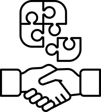 Bir yapboz parçası ortasında bir tokalaşmayla gösterilir. Yapboz parçası bir sorunu ya da meydan okumayı temsil ederken, el sıkışma onu çözmek için işbirliği ve takım çalışmasını simgeliyor.