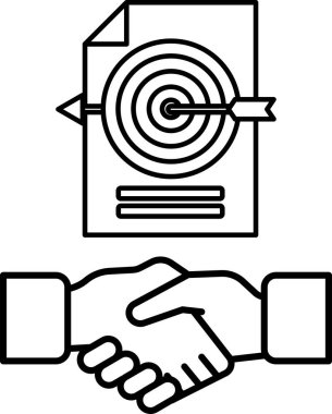 Arka planda bir hedefle titreşen iki elin siyah beyaz görüntüsü. Başarılı bir iş anlaşması veya ortaklık kavramı