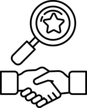 Ortasında büyüteçle titreyen iki elin siyah beyaz görüntüsü. İki kişi arasındaki güven ve işbirliği kavramı