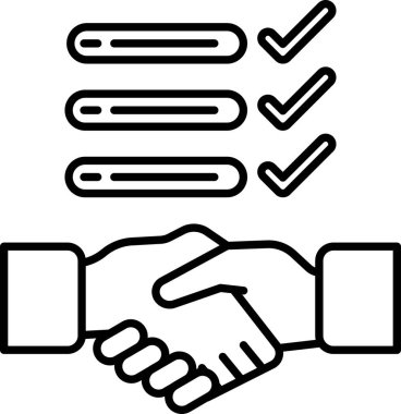 Sağ elinde işaret olan iki kişinin el sıkışması. İki birey arasındaki anlaşma ve güven kavramı