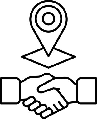 Arka planda harita olan iki kişi arasında bir tokalaşma. Harita, el sıkışmanın gerçekleştiği yerin sembolü.