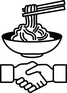 İçinde çubuk olan bir kase erişte. Kase boş. Görüntüde iki el titriyor.