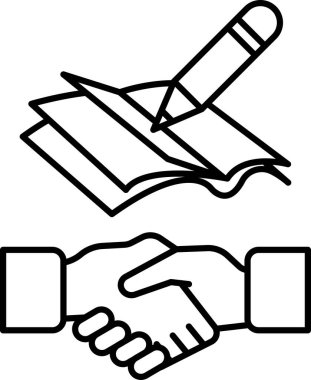 Bir kitabın üzerine bir kalem yazıyor. Anlaşma ya da ortaklığı simgeleyen el sıkışma kavramı. Bir kitap üzerine yazma eylemi, ilgili iki tarafın bir taahhüt veya anlaşma yaptıklarını ortaya koymaktadır.