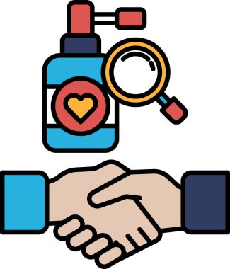 Üzerinde kalp olan bir şişe el dezenfektanı birine sunuluyor. İki insan arasındaki güven ve iyi niyet kavramı