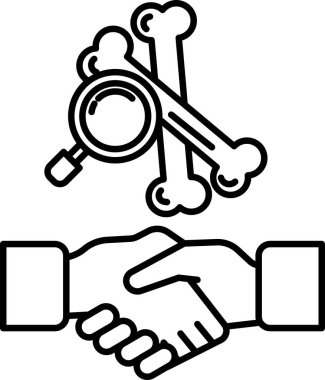 Arka planda kafatası ve kemikleri olan bir el sıkışıyor. Kafatası ve kemikler ölümün sembolüdür ve tokalaşma barış ve anlaşmanın sembolüdür.