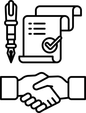 Bir kalem ve üzerinde işaret olan bir kağıt parçası. Ticari işlem veya anlaşma yapma kavramı