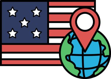 Üzerinde kırmızı nokta olan bir dünya haritası ve arka planda 