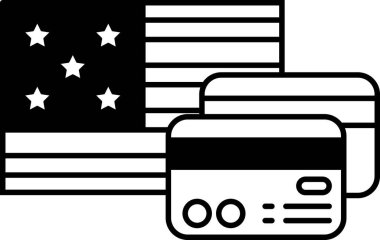 Üzerinde beş yıldız ve bir dolar işareti olan beyaz bir ABD bayrağı.