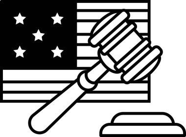 Bayrağın tepesindeki tokmağın siyah beyaz çizimi. Tokmak siyah kenarlı beyaz bir arkaplanda.