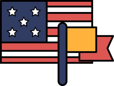 Yıldızlı ve çizgili bir bayrak üzerinde 