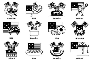 Görüntü, ABD de dahil olmak üzere farklı ülkelerden gelen bayraklardan oluşan bir koleksiyon. Bayraklar bir şebekeye yerleştirilmiş, her biri farklı bir kültürü ya da yaşam biçimini temsil ediyor.