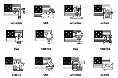 Görüntü, ABD de dahil olmak üzere farklı ülkelerden gelen bayraklardan oluşan bir koleksiyon. Her bayrağın kendine has bir tasarımı var ve farklı bir kültürü temsil ediyor.