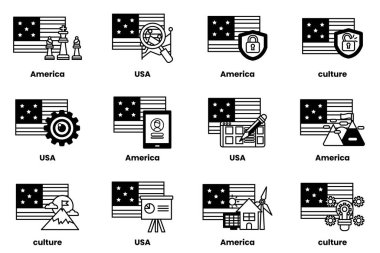 Görüntü, her biri farklı bir ülkeyi temsil eden on iki farklı bayraktan oluşuyor. Bayraklar, her birinin eşsiz bir tasarımı ve renk şeması olan bir ızgaraya dizilmiştir. Bayraklar simsiyah.