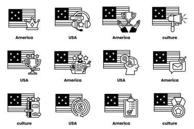 Görüntü, her biri farklı bir ülkeyi temsil eden on iki farklı bayraktan oluşuyor. Bayraklar, her birinin eşsiz bir tasarımı ve renk şeması olan bir ızgaraya dizilmiştir. Bayraklar simsiyah.