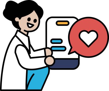 Bir kadın cep telefonu tutuyor ve gülümsüyor. Telefonun üzerinde bir kalp var ve kadın yüzüne doğru tutuyor. Mutluluk ve sıcaklık kavramı