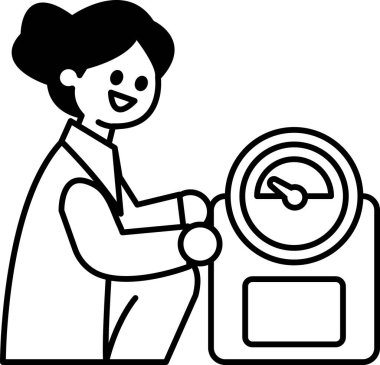 Bir kadın terazide oturuyor. Tartı bir sayı gösteriyor. Kadın gülümsüyor.