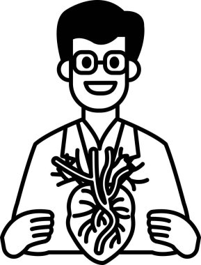 Bir adam kökleriyle bir kalp tutuyor. Gülümsüyor. Mutluluk ve pozitiflik kavramı