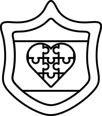 Yapboz parçalarından yapılmış bir kalbin siyah beyaz görüntüsü. Bir insanın hayatının parçalarını bir araya getirip bütünüyle bir resim oluşturma kavramı