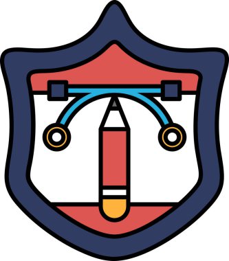 Üzerinde kırmızı kalem ve kırmızı işaret olan bir kalkan.