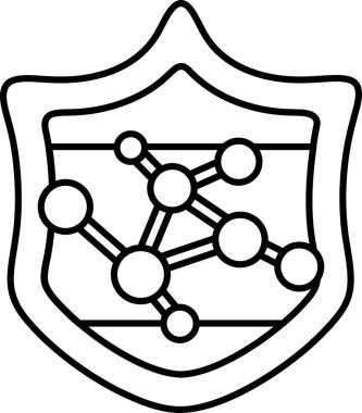 Üzerinde bir sürü nokta olan bir kalkan. Kalkan siyah beyaz. Kalkan bir koruma sembolüdür.