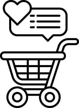 Üstünde kalp olan bir alışveriş arabası ve üzerinde 
