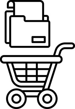 Üstünde bir yığın kağıt olan bir alışveriş arabası. Organizasyon ve verimlilik kavramı, sanki kağıtlar toplanıyormuş gibi.