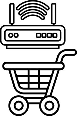 Bir Wi-Fi yönlendirici bir alışveriş arabasının üzerine yerleştirilir ve eşsiz ve işlevsel bir tasarım yaratır. Araba siyah beyaz, modern ve minimalist bir görünüm veriyor.