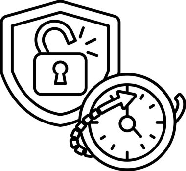 Sağı gösteren bir ok ve solu kilitleyen bir kalkan.