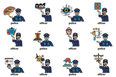 Bir dizi polis çizimi ve sanat tarzı şeyler.