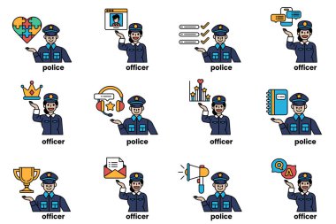 Bir dizi polis çizimi ve sanat tarzı şeyler.