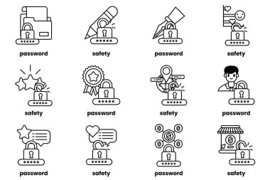 Parola anahtarlarının çizimleri ve sanat tarzında şeyler.