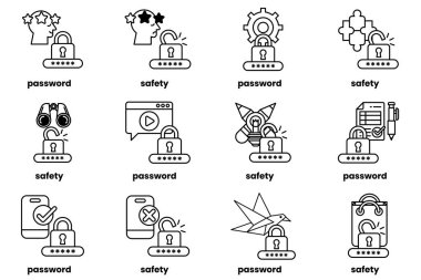 Parola anahtarlarının çizimleri ve sanat tarzında şeyler.