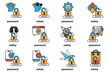 Parola anahtarlarının çizimleri ve sanat tarzında şeyler.