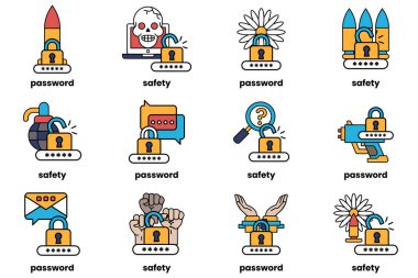 Parola anahtarlarının çizimleri ve sanat tarzında şeyler.