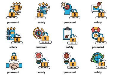 Parola anahtarlarının çizimleri ve sanat tarzında şeyler.