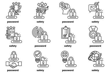 Parola anahtarlarının çizimleri ve sanat tarzında şeyler.