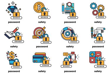 Parola anahtarlarının çizimleri ve sanat tarzında şeyler.