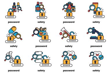 Parola anahtarlarının çizimleri ve sanat tarzında şeyler.