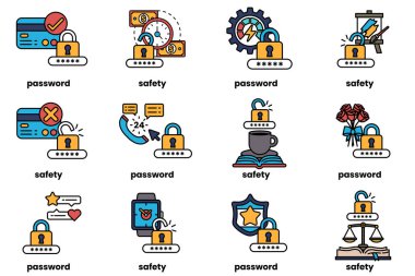 Parola anahtarlarının çizimleri ve sanat tarzında şeyler.
