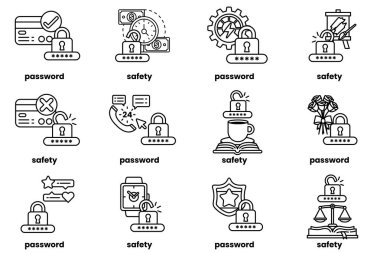 Parola anahtarlarının çizimleri ve sanat tarzında şeyler.