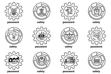 Dişlilerin ve anahtarların sanat tarzında bir çizimi