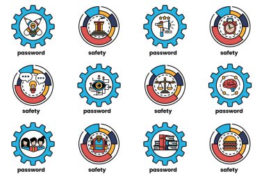 Dişlilerin ve anahtarların sanat tarzında bir çizimi