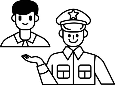 Üniformalı bir adam başka bir adama el uzatıyor. Üniformalı adam bir polis memuru.