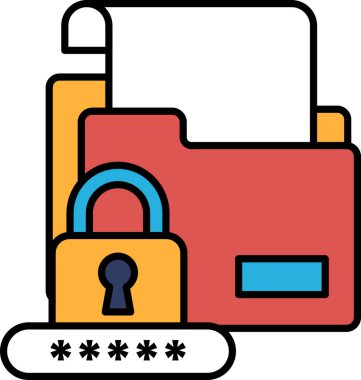 Üzerinde kilit olan kırmızı bir dosya. Dizin 