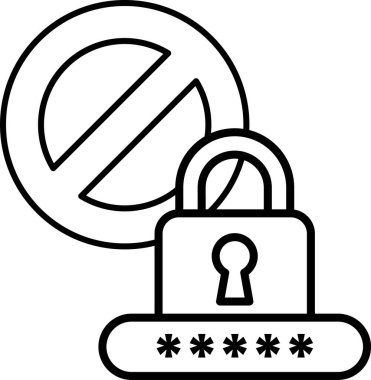 Giriş yasak işareti kilidin üstündedir. Kilit bir tuş takımında. Tuş takımında sayılar ve harfler var.