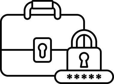 Üzerinde kilit ve anahtar olan bir çanta. Çanta bir tuş takımının yanında.