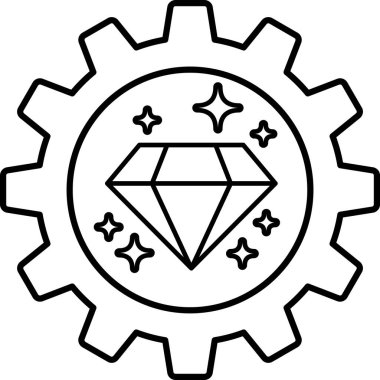 Ortada bir vites olan siyah bir zemin üzerine bir elmas çizilir. Elmas birçok küçük elmasla çevrili, parlak bir etki yaratıyor. Lüks ve zarafet kavramı