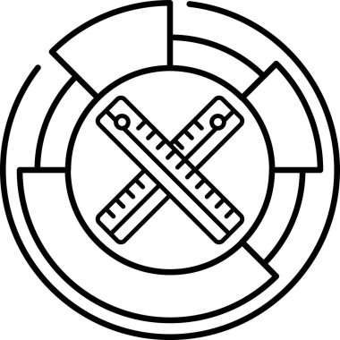 Bir cetvel ve haçın siyah beyaz görüntüsü. Cetvel haçın sol tarafında ve haç da cetvelin sağ tarafında. Hassasiyet ve doğruluk kavramı